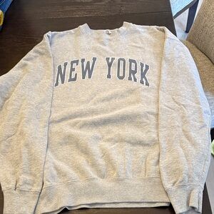 John Galt/Brandy Melville Gray New York OS Sweatshirt, excellent